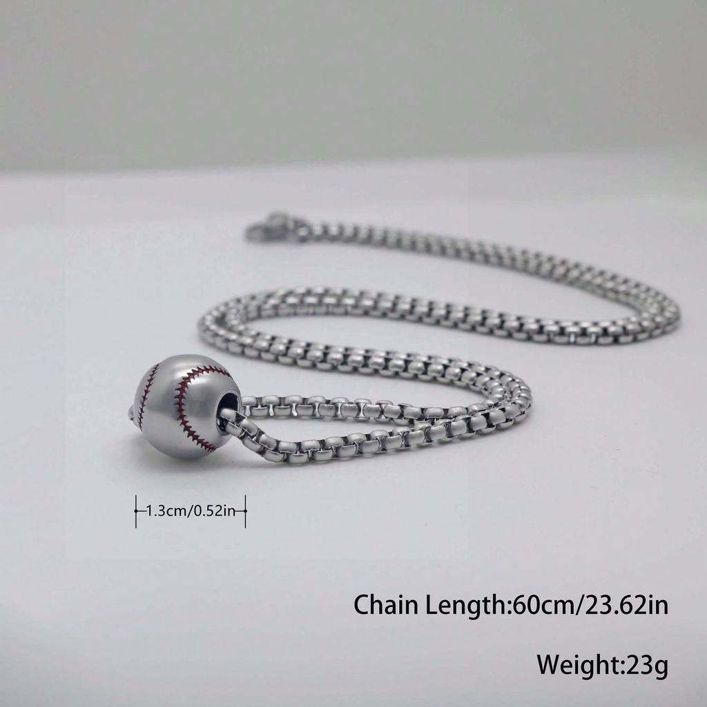 Stainless Steel Baseball Necklace For Men Women Jewelry Baseball Accessories