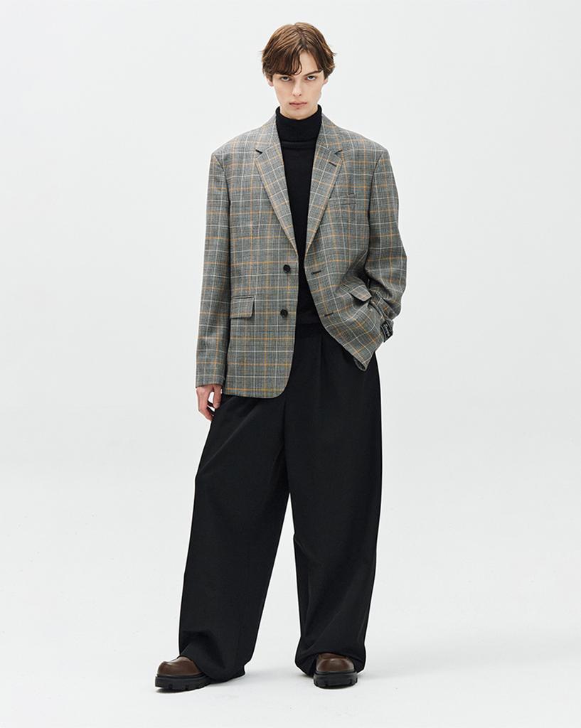 Ziosongzio Oversized Glen Check Jacket Grey Zh5Jk501Gy