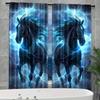 Horse Pattern Drapes Decorative Windowpane Drapes Windowpane Treatments Ideal for Bedchamber Livingroom Space Household Ornament Space Ornament