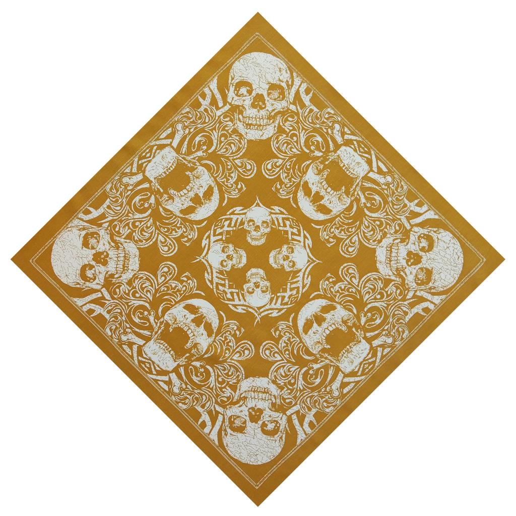 21'' Skull Pattern Bandana Head Scarf Turbans for Women Male Street Turbans Unisex Head Wrap Bandana