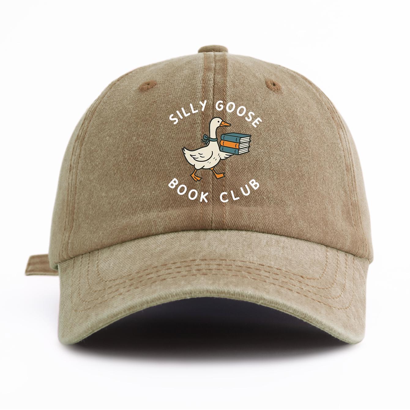 1pc BOOK CLUB Print Washed Baseball Cap for Adults,Minimalist Retro Style Casual Soft Adjustable Dad Hat,Perfect As Gift хаки