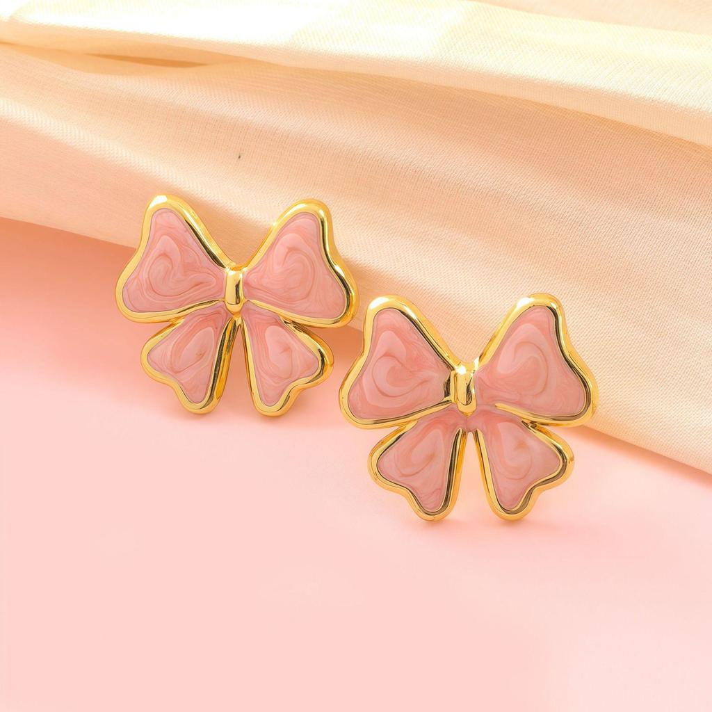 Stainless Steel Drip Oil Butterfly Earrings for Women - Versatile & Fashionable Titanium Steel Jewelry