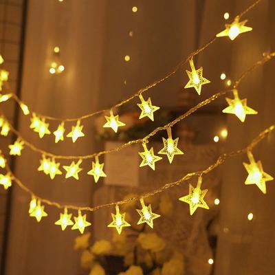 Solar/220V Plug-in Version Operated Star String Lights LED Fairy Lights Christmas Garland for Terrace Home Party Wedding Decoration Lights