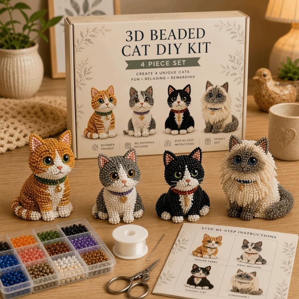 Cuentas Pequeñas Kit de Animales con Cuentas 3D Diseño Lindo Manualidad Creativa Kit de Arte con Cuentas Hecho a Mano Kit de Manualidades con Cuentas Forma de Animal Kit de Manualidades con Cuentas DIY Decoración del Hogar