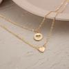 Multilayer Peach Heart Pendant Necklace for Women Hollow Clavicle Chain Valentine's Day Necklaces Girl's Fashion Jewelry