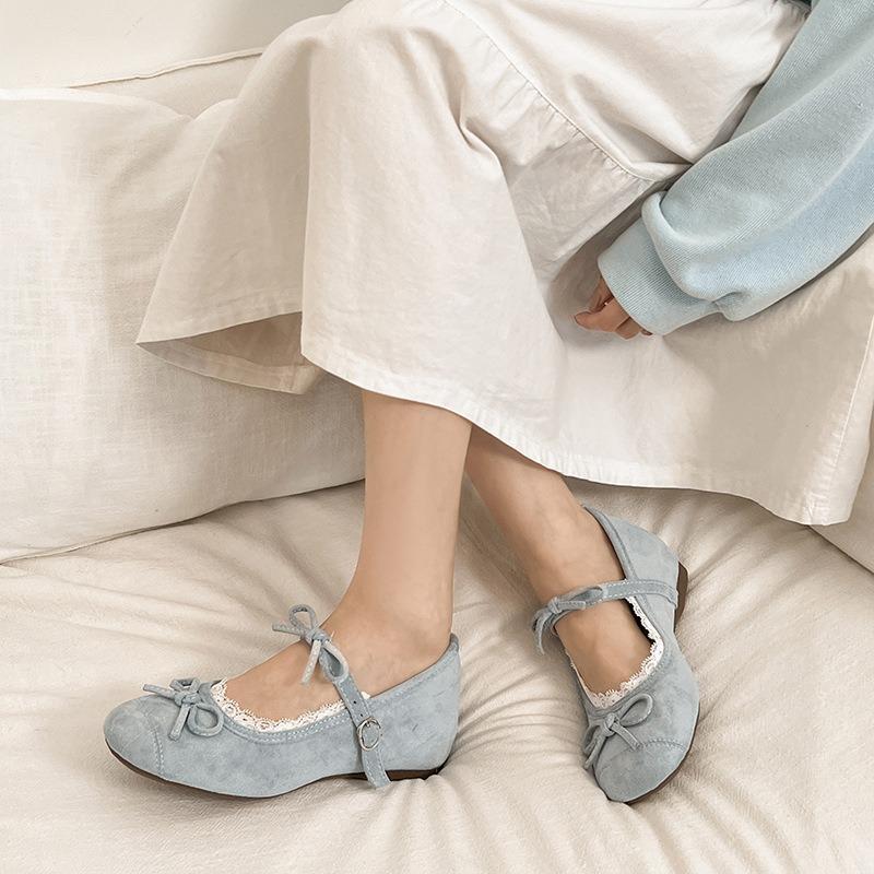Ballet evening shoes inner height increase small single shoes women's new spring and summer skirt Mary Jane shoes gentle