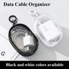2/4pcs PVC Round Transparent Cosmetic Bag Jewelry Storage Bag Portable Data Cable Earphone Coin Charger Storage Bag
