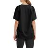 Ladies' Lightweight Solid Color V-neck Pocket Side Slit Short Sleeved Shirt