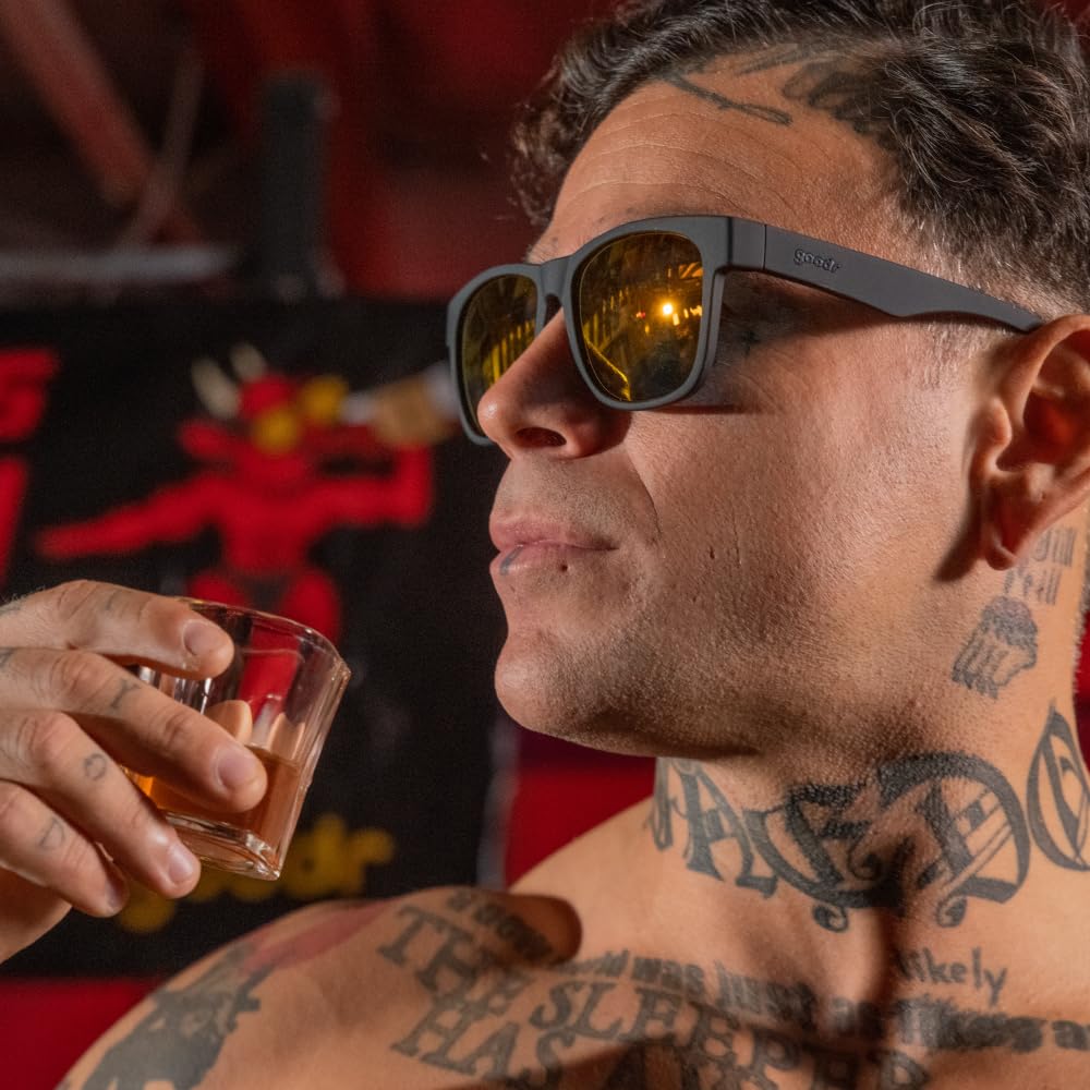 Goodr Sunglasses BFG Series Polarized UV No Color Mirror for Men and for Mountain Outdoors Bourbon [goodr] Lightweight, Lenses, Protection,