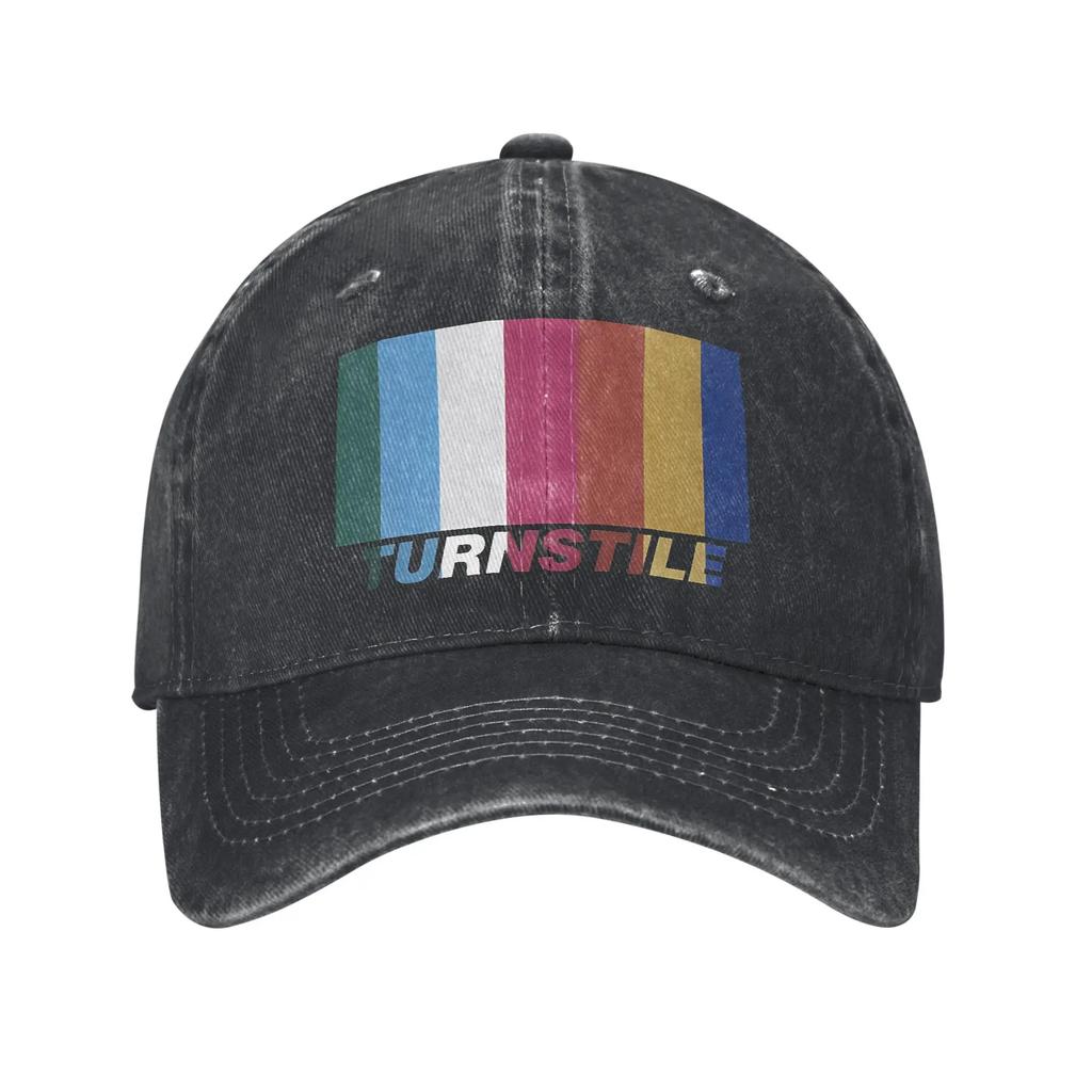 Fashionable Adjustable Baseball Cap Featuring a Printed Design of The Unisex American Hardcore Punk Band Turnstile Made from Di