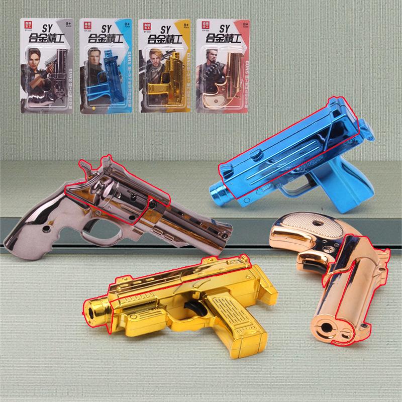 1:6 Skala Mini Leksakspistol Modell Detaljerad Legering Metall Falsk Pistol Samling för Visning Liten Pojke Barn Födelsedagspresenter