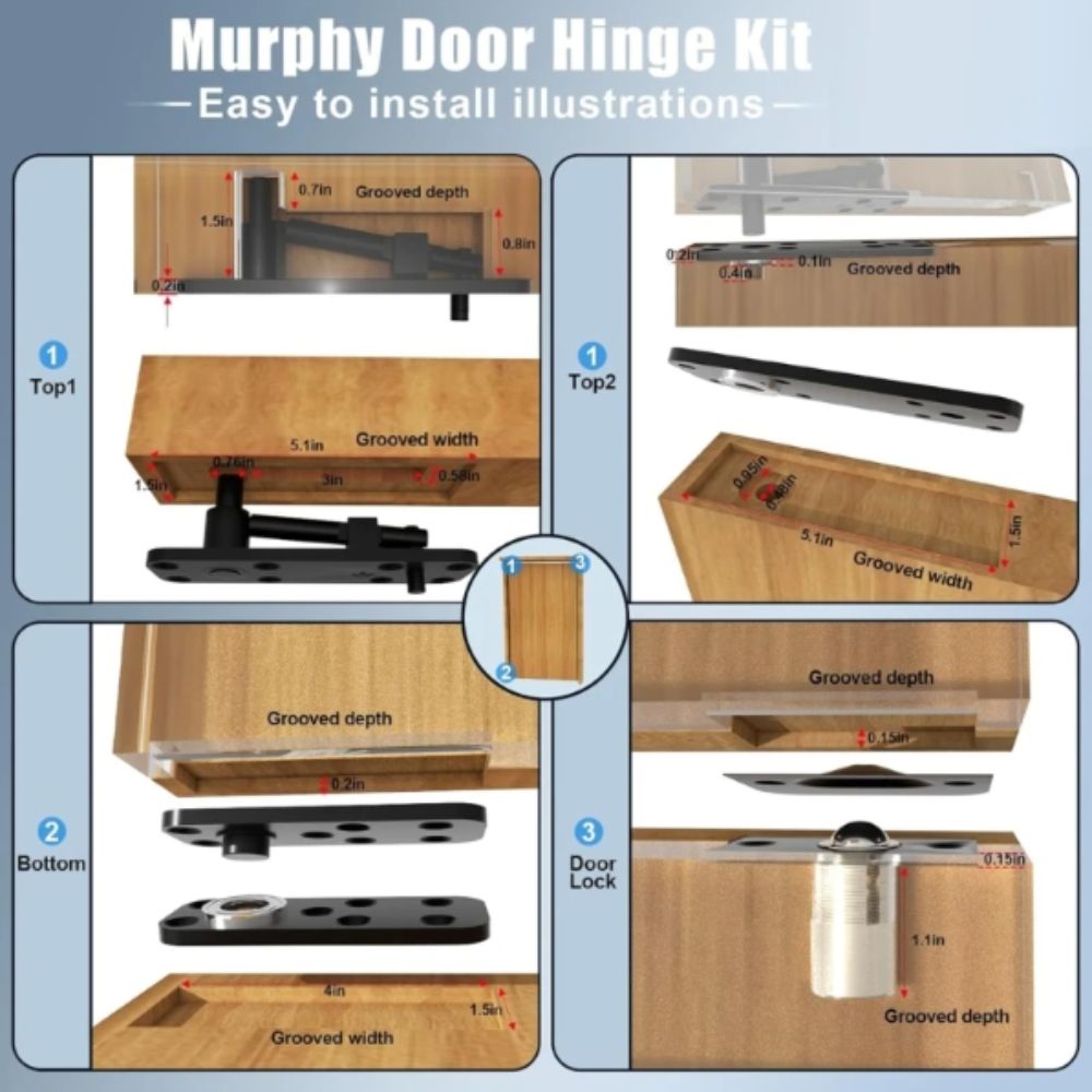 Stainless Steel Invisible Hinge 360° Rotating Door Pivot Universal Rotating Pivot  Positioning