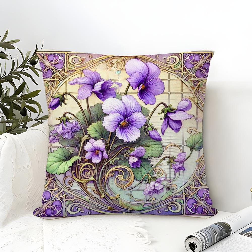 Diverse Painted Floral Prints Pillow Case Linen Pillow Case Sofa Home Decor Cushion Cover Cushion Cove