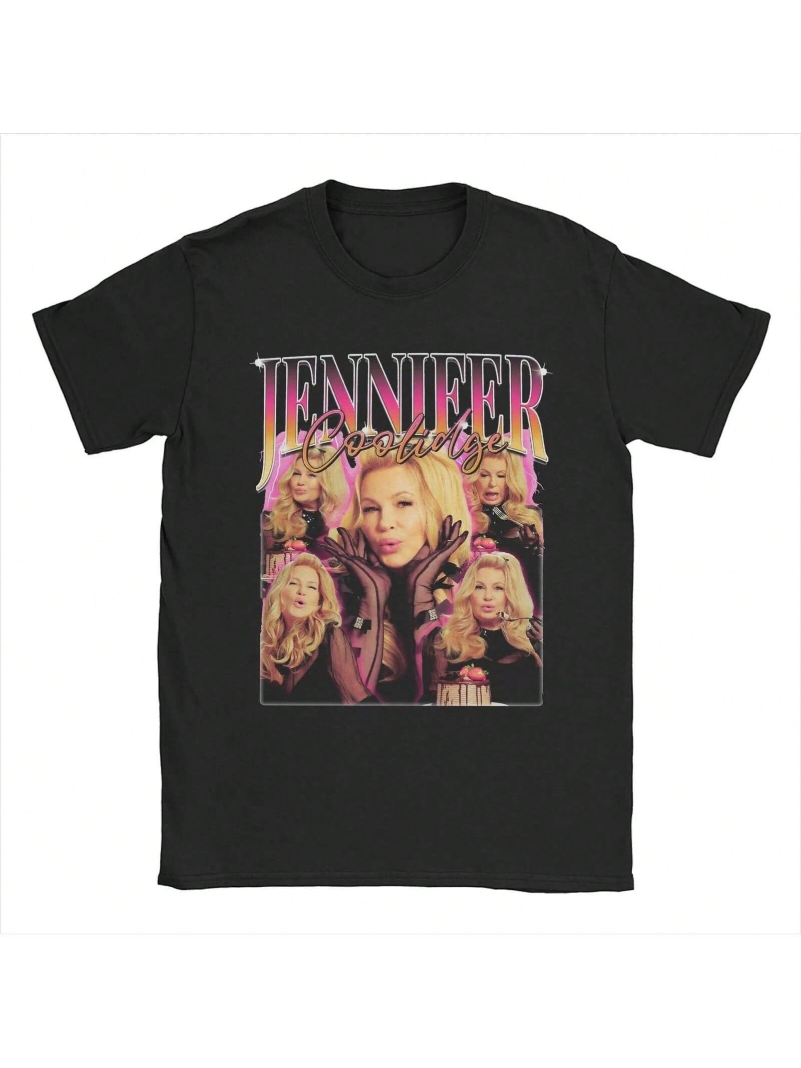 Jennifer Coolidge T-Shirt unisex Vintage 100% Cotton Tees Round Collar Short Sleeve T Shirt Printing Clothes S