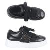 Pristine PRADA Sneakers Triangle Logo Triangle Plate Black Nappa Leather Mens 6 Used
