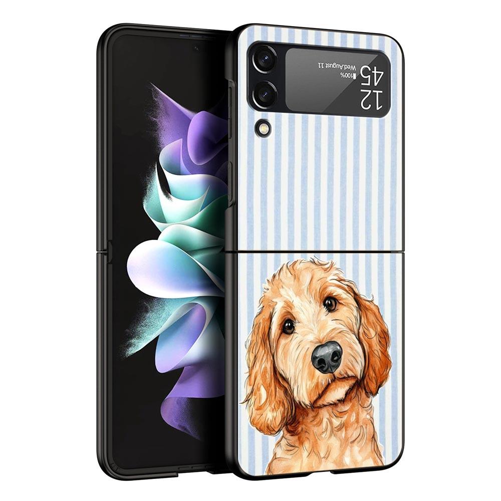 

Жесткий ПК чехол для телефона Samsung Galaxy Z Flip 7 6 5 4 Черная крышка для Galaxy Z Flip 3 Складной Ударопрочный Милый Мультяшный Собака Fundas Z Flip 6