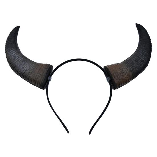 

Ободок с рогами дьявола Реалистичные рога быка Аксессуар для костюма Готический Хэллоуин Нарядный обруч для волос для Хэллоуина Рождества Косплей-мероприятий