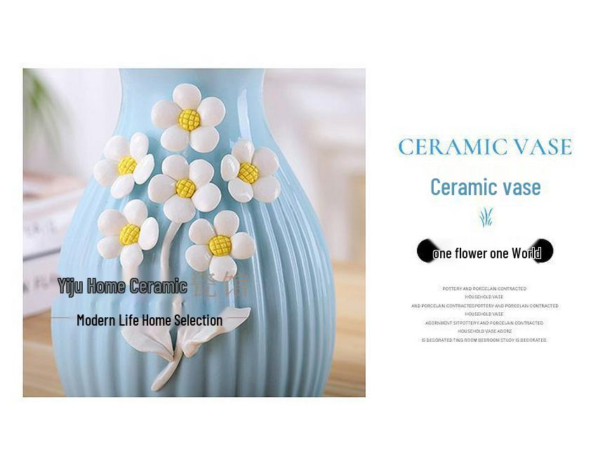 European Modern Ceramic Vase for Flower Arrangements - Ideal Home Decor for Living Room, Dining Table, or Coffee Table - Perfect Housewarming Gift