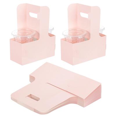 PATIKIL 25-Pack Kraft Paper Drink Carriers with Handles, 2-Cup Holder for Hot and Cold Drinks, Perfect for Bouquet Gift Bags, Flower Wrapping, and Par