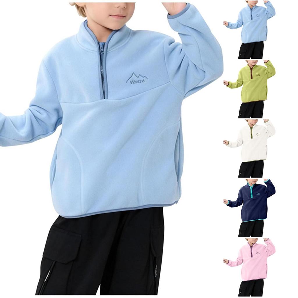Boys Full Zip Hoodie Long Sleeve Color Casual Sweatshirt for Sports and Everyday Wear