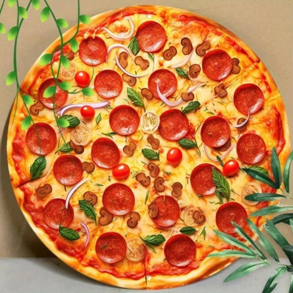 Vintage Tin Metal Wall Sign Pizza Restaurant Decor Round Kitchen Art