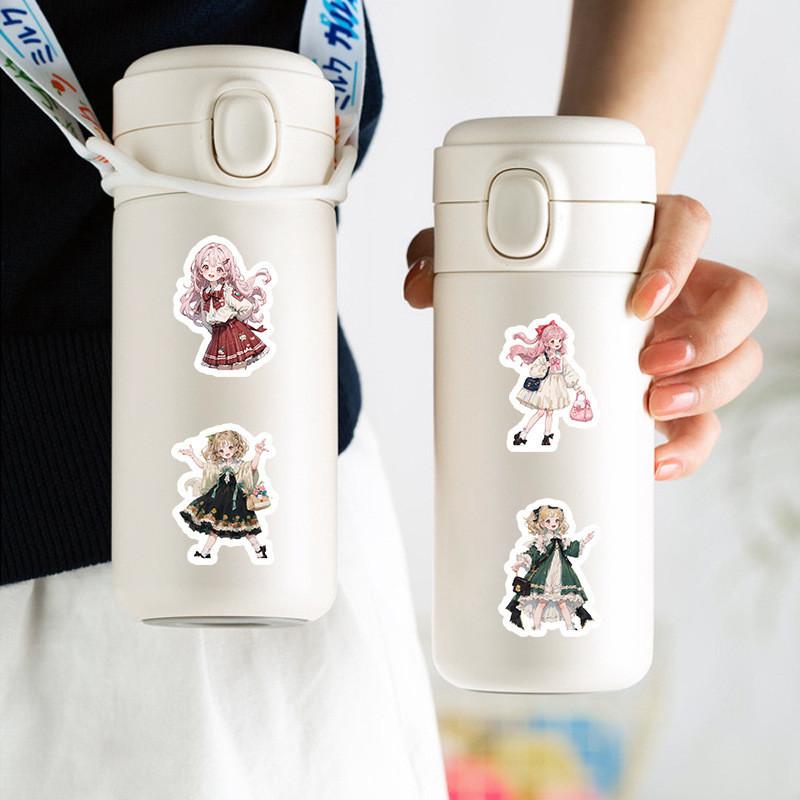 100Pcs Cute And Sweet Lolita Girl Graffiti Stickers For Helmet Bicycle Hand Account Pencil Case Decals Sticker Story Store