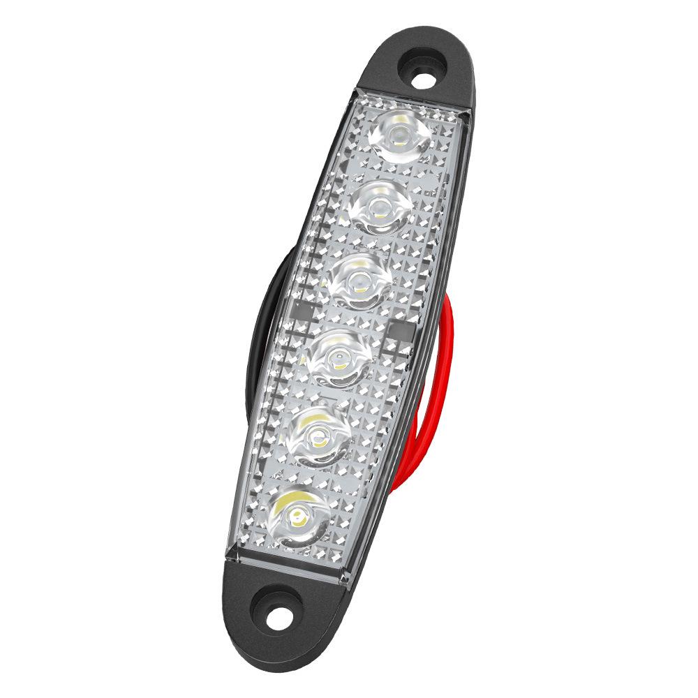 12V/24V 6-LED Yellow Side Warning Lights for Trucks, Lorries, and Boats