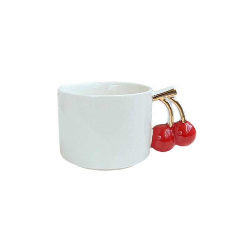 Ceramiczny Kubek z Ręcznie Malowanymi Wiśniami 3D Wysoka Estetyka Kreatywny Kubek Domowy Premium Lekki Luksusowy Kubek na Wodę Prezent