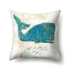 Polyester Pillowcase Peach Leather Velvet Cushion Cover Marine Life Seahorse Octopus Printed Pillow Bedside Cushion Cover
