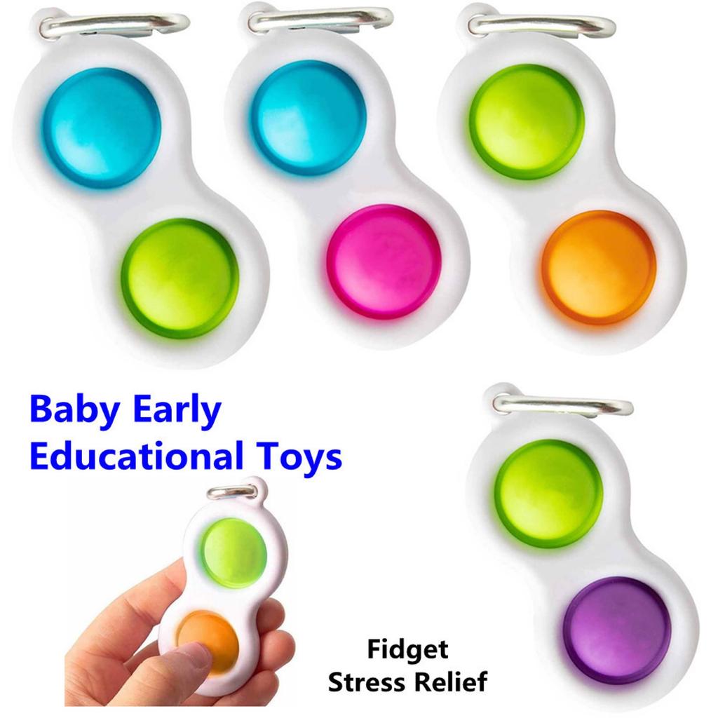 2pcs Finger Bubble Music Keychain Stress Relieving Fashion Toy with Pressing Sports Board Stress Relieving Key Pendant Birthday