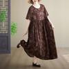 Short Sleeve Plus Size Cotton Vintage Floral New In Dresses for Women Casual Loose Maxi Long Summer Dress