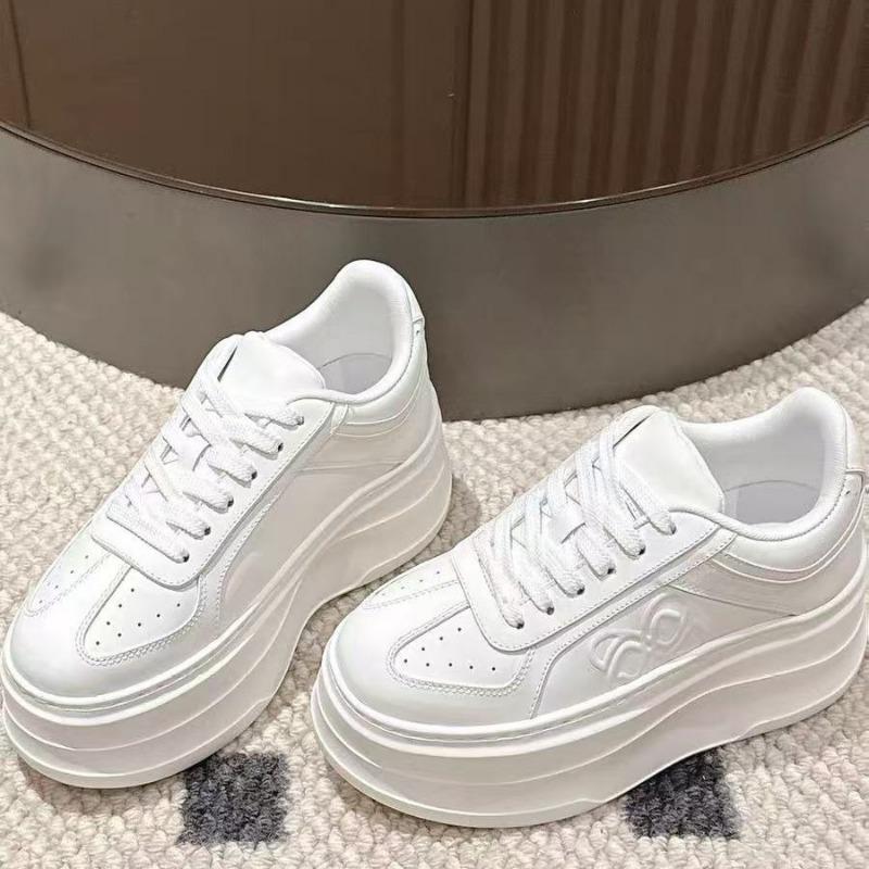 

Thick-soled little white shoes, new autumn models, 6 versatile and lightweight board shoes, genuine leather muffin women s shoes 40 белый