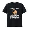 Funny Cartoon Mastiff Dog Worlds Best Grandma Print Casual T Shirt Vintage Washed Homme Versatile Soft Unisex Stylish Fashion