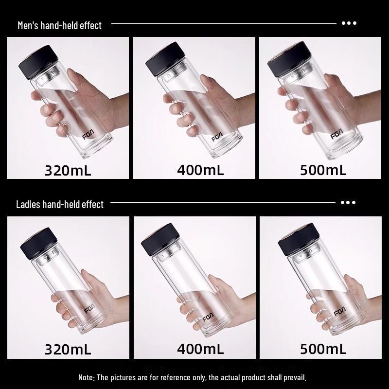 Fuguang Double-Layer Borosilicate Glass Tea Infuser Bottle