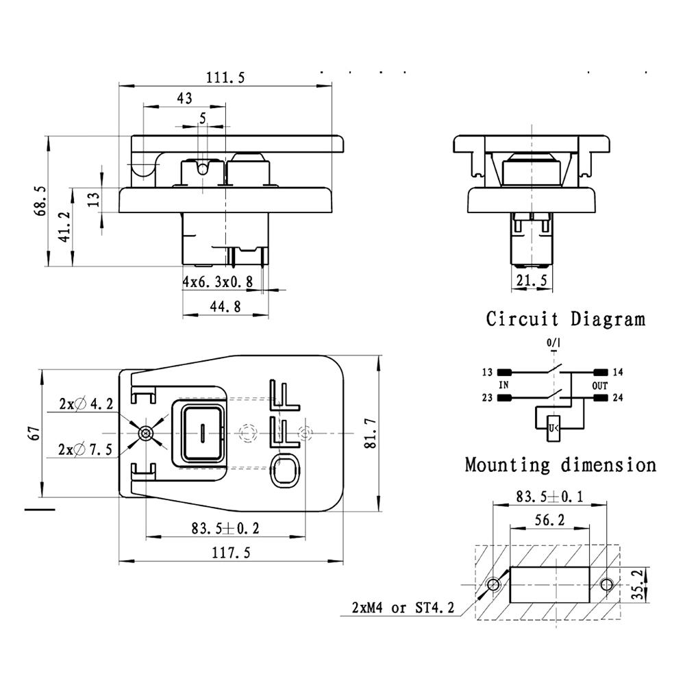 KEDU KJD17B-16 Industrieller Elektromagnetischer Druckschalter KJD17B 4 Pins 5 Pins