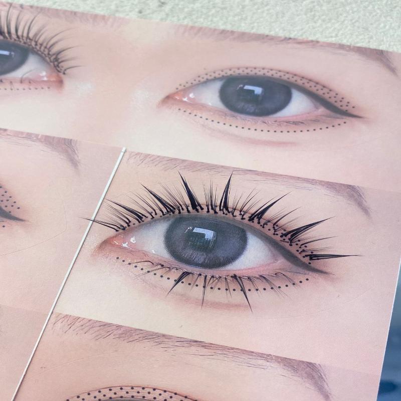 8/40 Stück Wimpern Übungsaufkleber, Wimpern Trainingsaufkleber, Wimpern Applikationstrainer Aufkleber, Simulierte Augenform