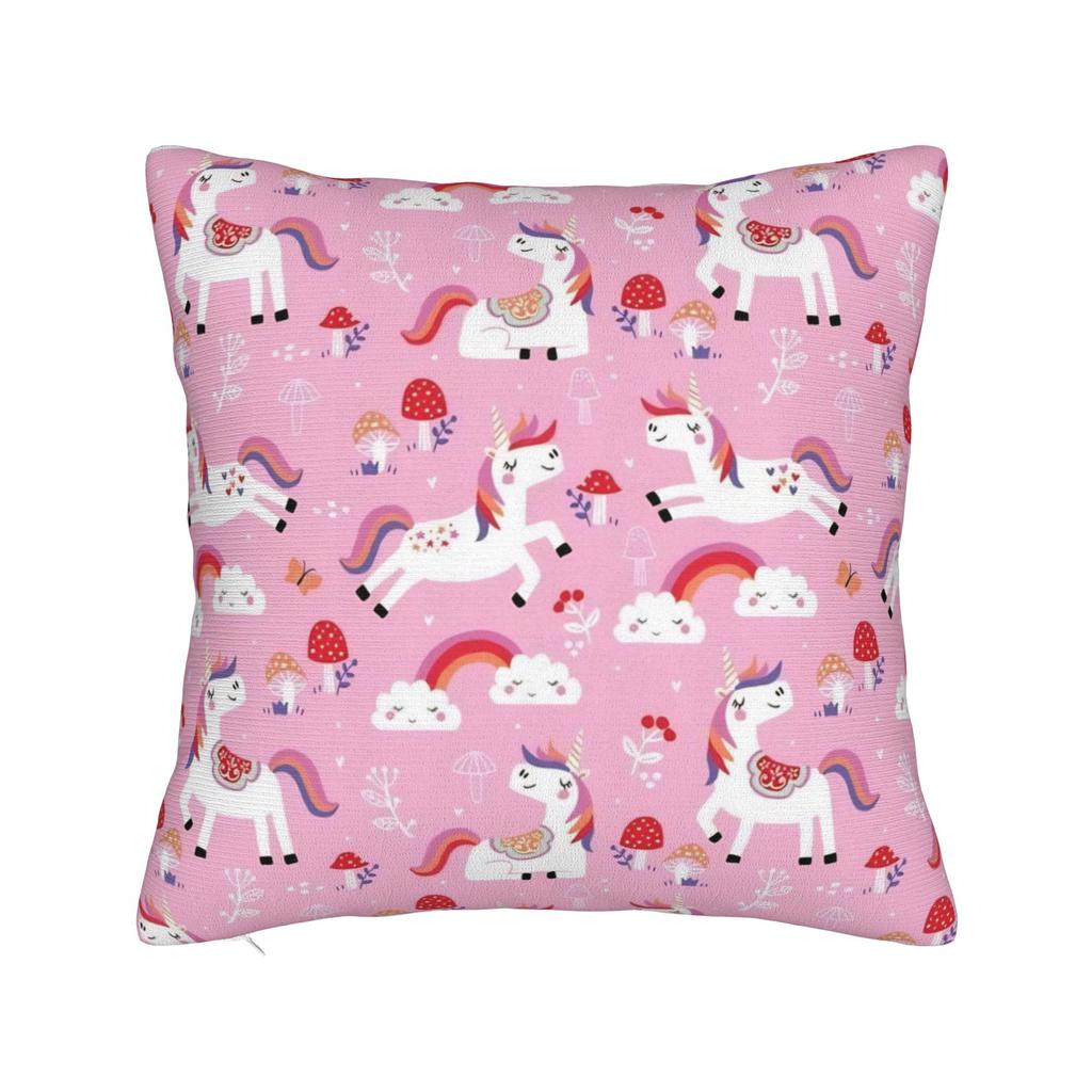 Candy Unicorn Party Pillow Cover Morden Pillow Case For Sofa Car Home Decor Comfy Cushion Cover Birthday Present