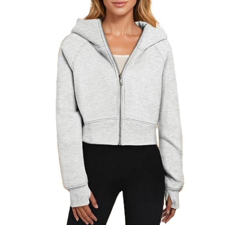 New Fashion Women Loose Zipper Hoodie Jacket Long Sleeve Autumn Outerwear