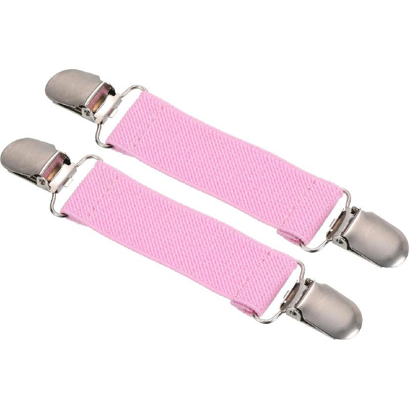 PATIKIL Mitten Clips, Elastic Webbing Strap Hanging Buckle Glove Clamp with Double Side Metal Clip for Keys Bed Sheet
