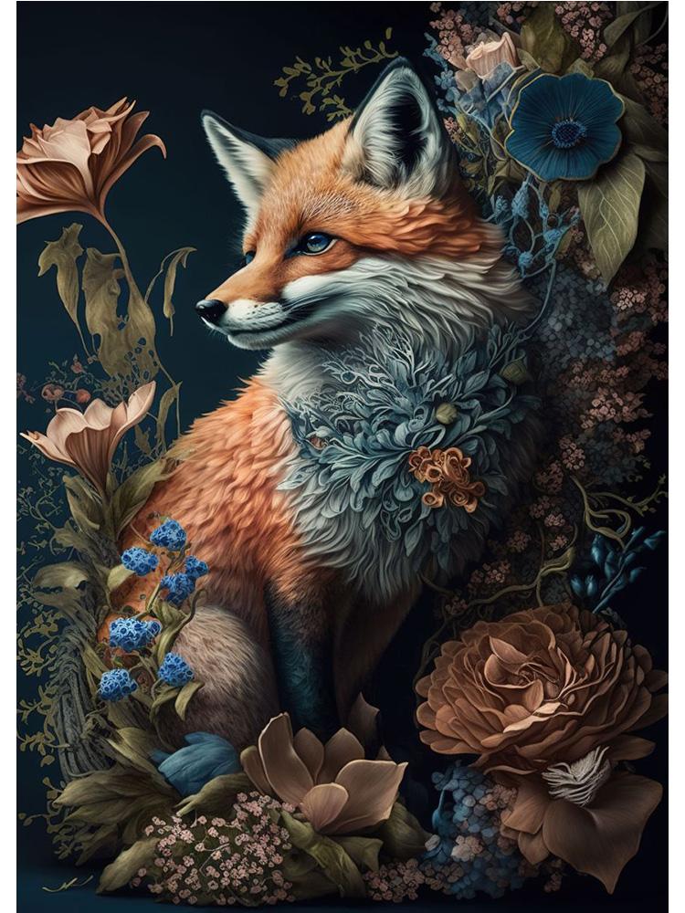 Vintage Animals In Jungle Flowers Canvas Painting Poster Print Peacock Toucan Parrot Elephant Monkey Wall Art Room Home Decor