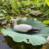 Lifelike Garden Sculpture White Crane White Crane Figurine Bird Ornament  Outdoor Yard Decoration