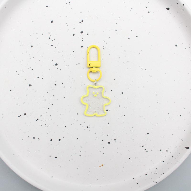 Корейский акриловый брелок-брелок с блестками и мультяшным мишкой для школьных сумок