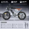 Jansno X70 20Inch Fat Tire Electric Bicycle 750W 48V 34AH Dual Battery 30MPH 80km/120km City Commuter Electric Bike for Adults