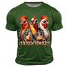Men's Rooster Short Sleeve T-Shirt 3D Print Crew Neck Shirt Fashion Athleisure Street Sports Outdoor Daily Black White Red Summer Spring Clothing