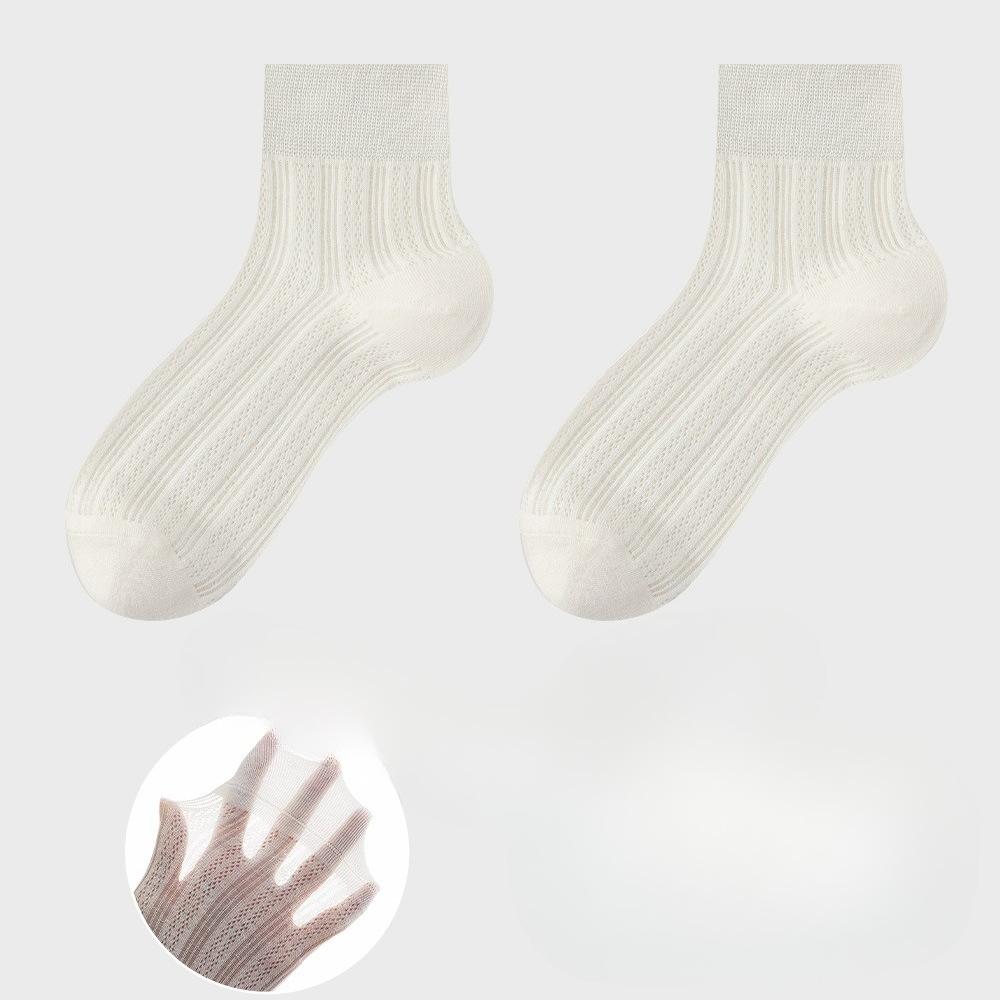 Summer Thin Breathable Mulberry Silk Short Socks for Women, Solid Color, Versatile, Sweat-absorbing Mesh, Boneless Women's Pure Cotton Socks