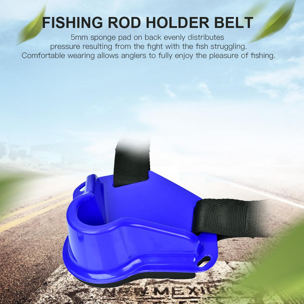 Boat Rock Fishing Rod Pole Holder Adjustable Waist Fighting Belt Tackle Accessories (Red)