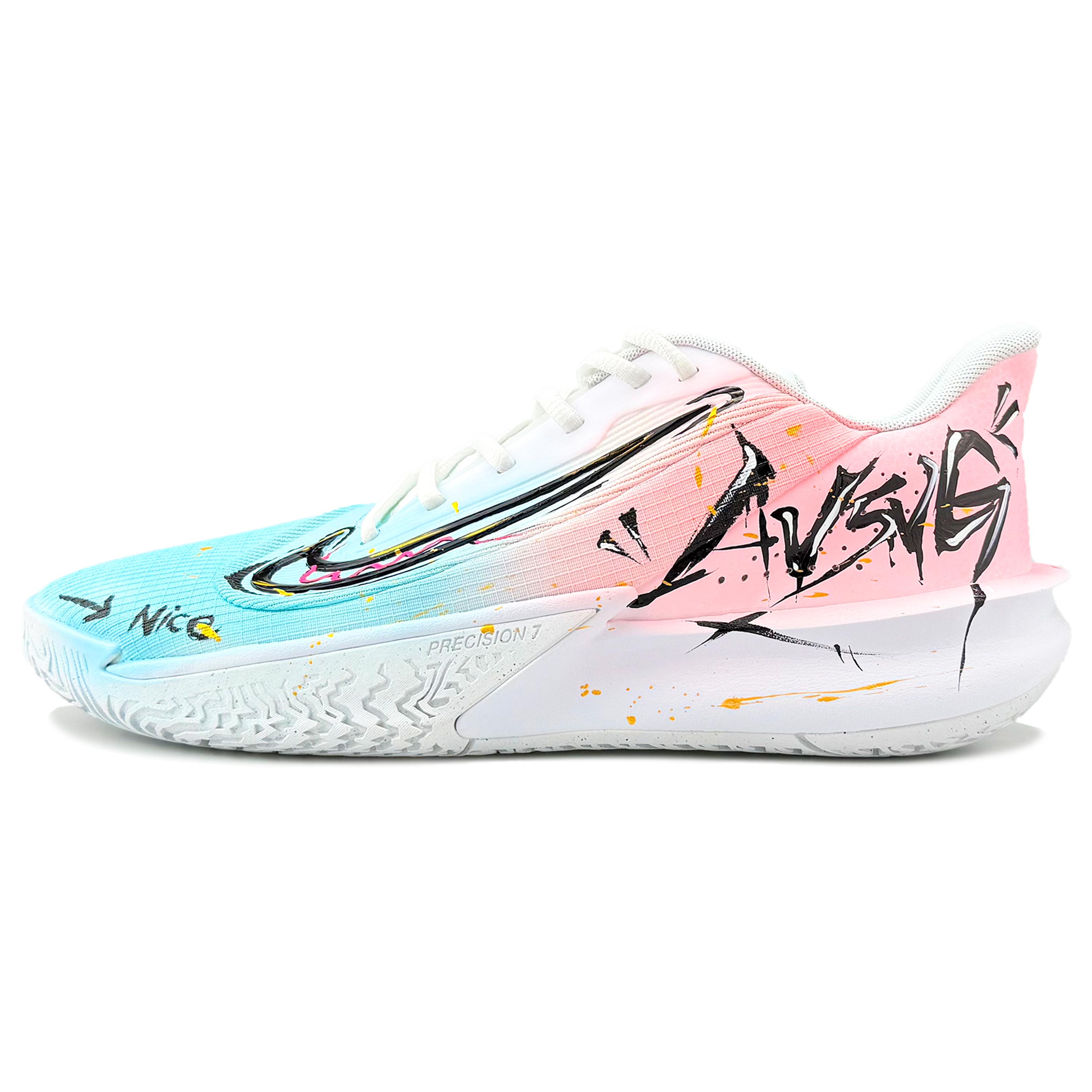 

Nike Precision 7 Cushioning Abrasion Resistant Cushioning, Wear Resistant Low top Basketball Shoes Men s Pink Blue FN4322-100(Team1326-) 44