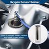 Oxygen Sensor Socket O2 Sensor Removal Tool with Side Wire Cutout Chrome Vanadium Steel 90mm 1 Pcs Silver Tone 6 Point 22mm/0.87" 1/2inch