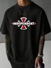 Camiseta Preta Unissex Com Estampa Gráfica Vermelha "Independent"