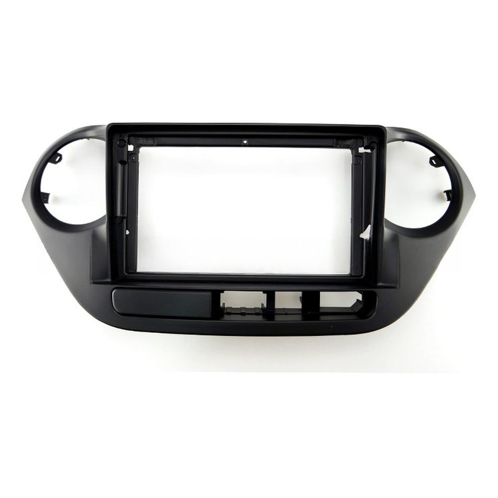 Car Navigation Screen Mounting Panel for For HYUNDAI i10 2014 7 Inch 2DIN Dash Trim Frame Black ABS Material Center Console